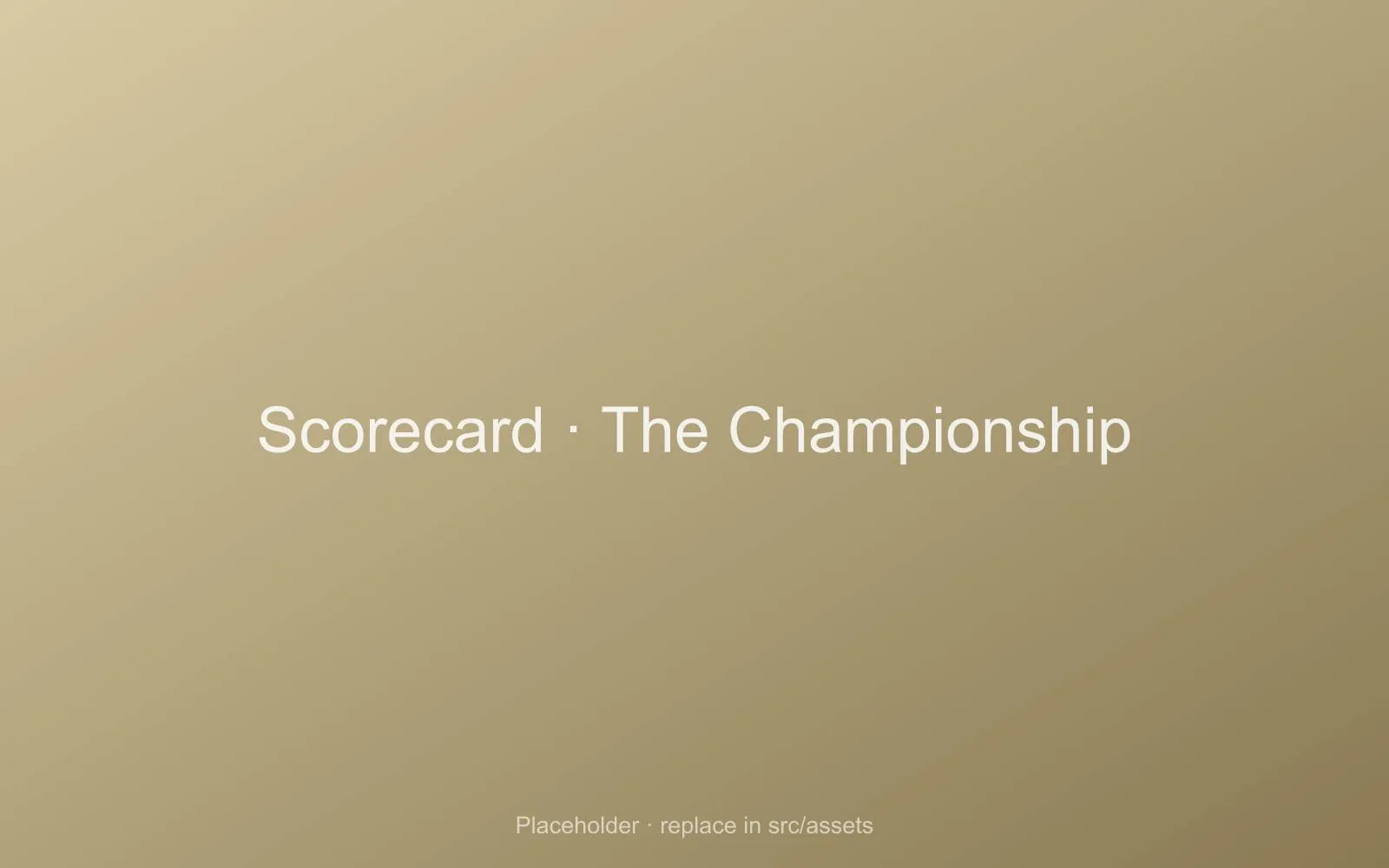 The Championship scorecard
