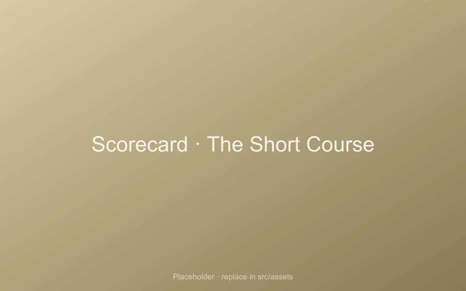 The Short Course scorecard