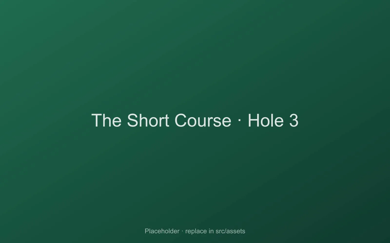 Par-3 green on hole 8 of The Short Course